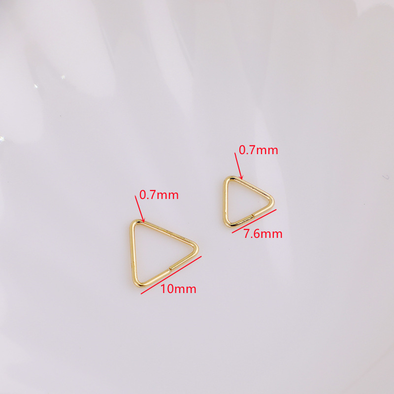 Gold Plated Triangle Opening Rings Accessory for Jewelry DIY 10pcs