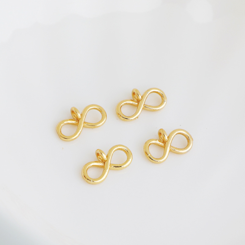 Gold Plated 8-Shaped Connector with Hanging Ring 10 pcs