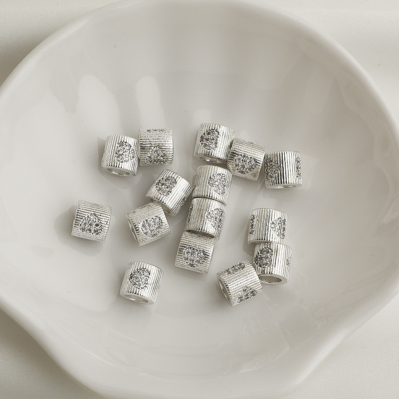 Gold Plated Cubic Zirconia Inlaid Tube Spacer Beads Connector for Jewelry DIY Multiple Style