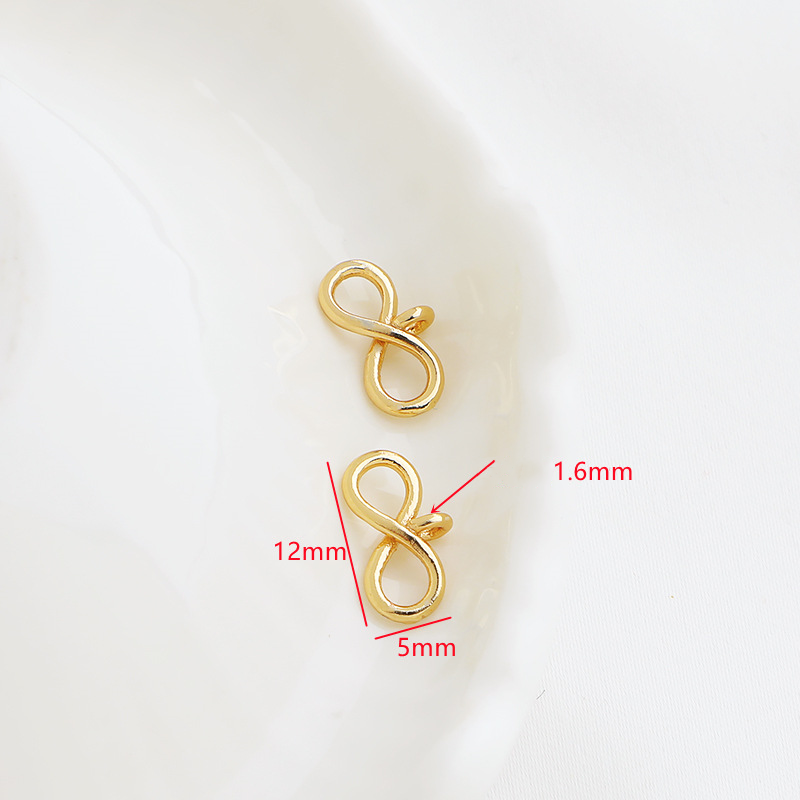 Gold Plated 8-Shaped Connector with Hanging Ring 10 pcs