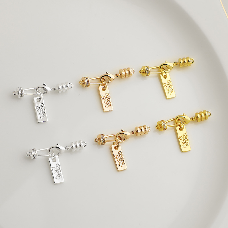 Zircon Inlaid Lobster Clasp Set with Butterfly Charm