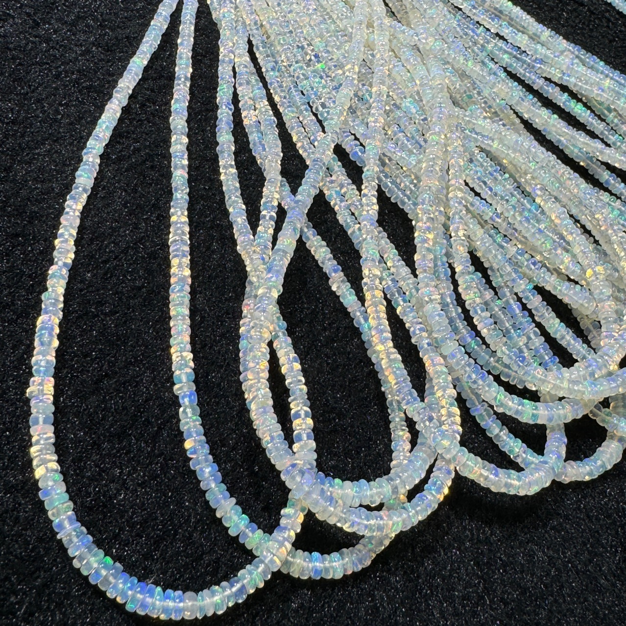 3-3.8mm Natural Opal Irregular Oblate Wheel Beads Strand