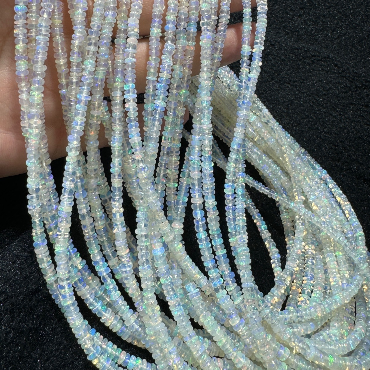 3-3.8mm Natural Opal Irregular Oblate Wheel Beads Strand