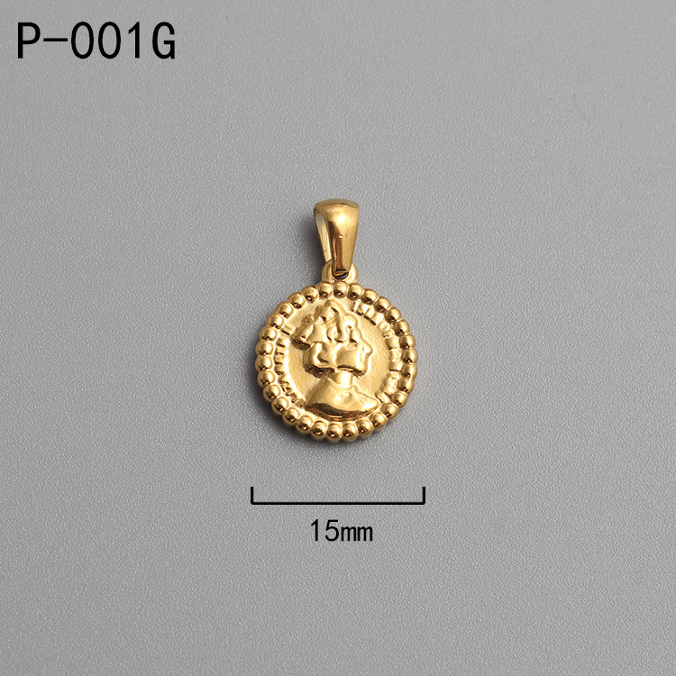 18k Gold Plated Titanium Steel Ancient Rome Coin Pendant
