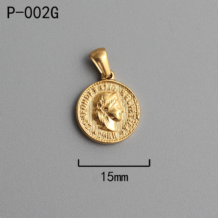 18k Gold Plated Titanium Steel Ancient Rome Coin Pendant