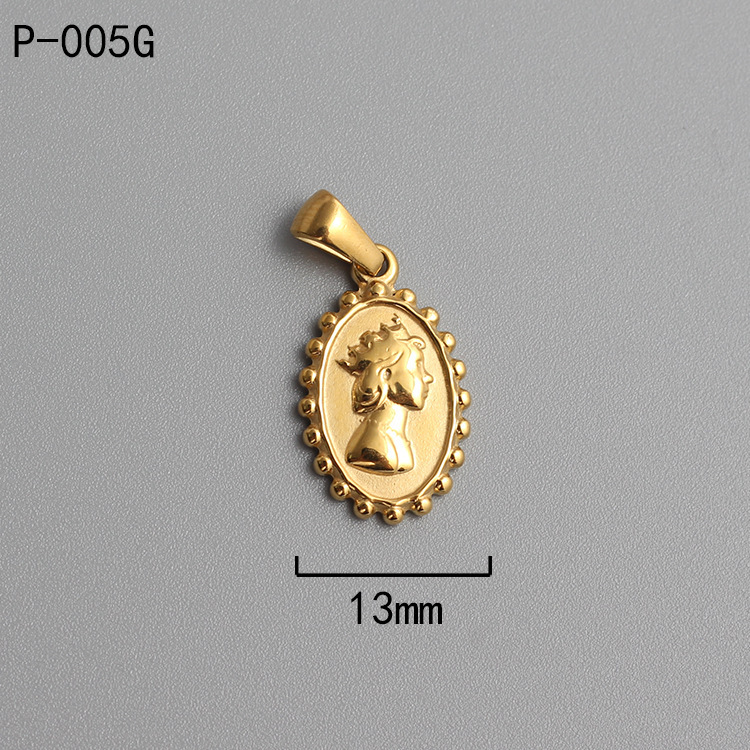 18k Gold Plated Titanium Steel Ancient Rome Coin Pendant