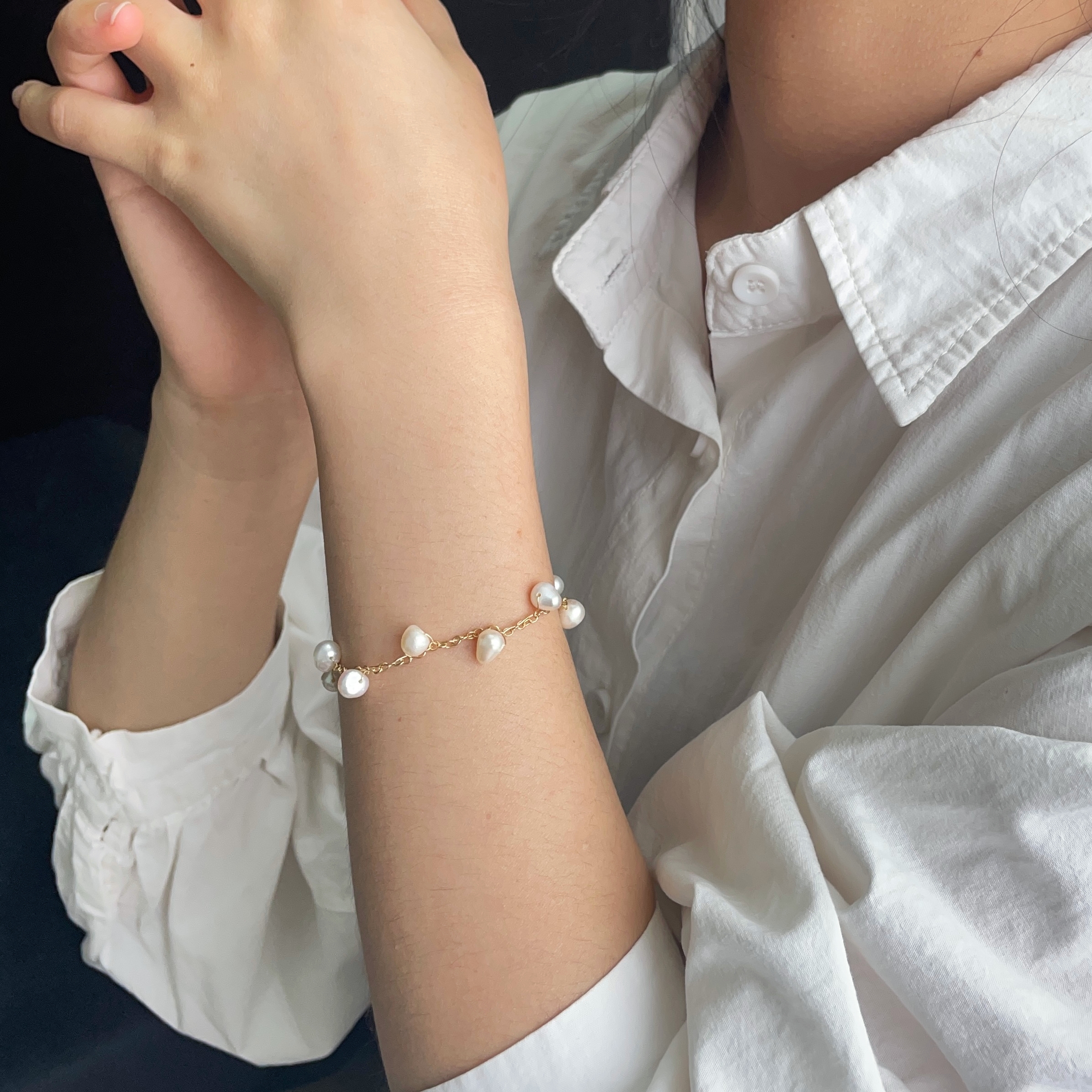 Freshwater Pearls Woven Bracelet