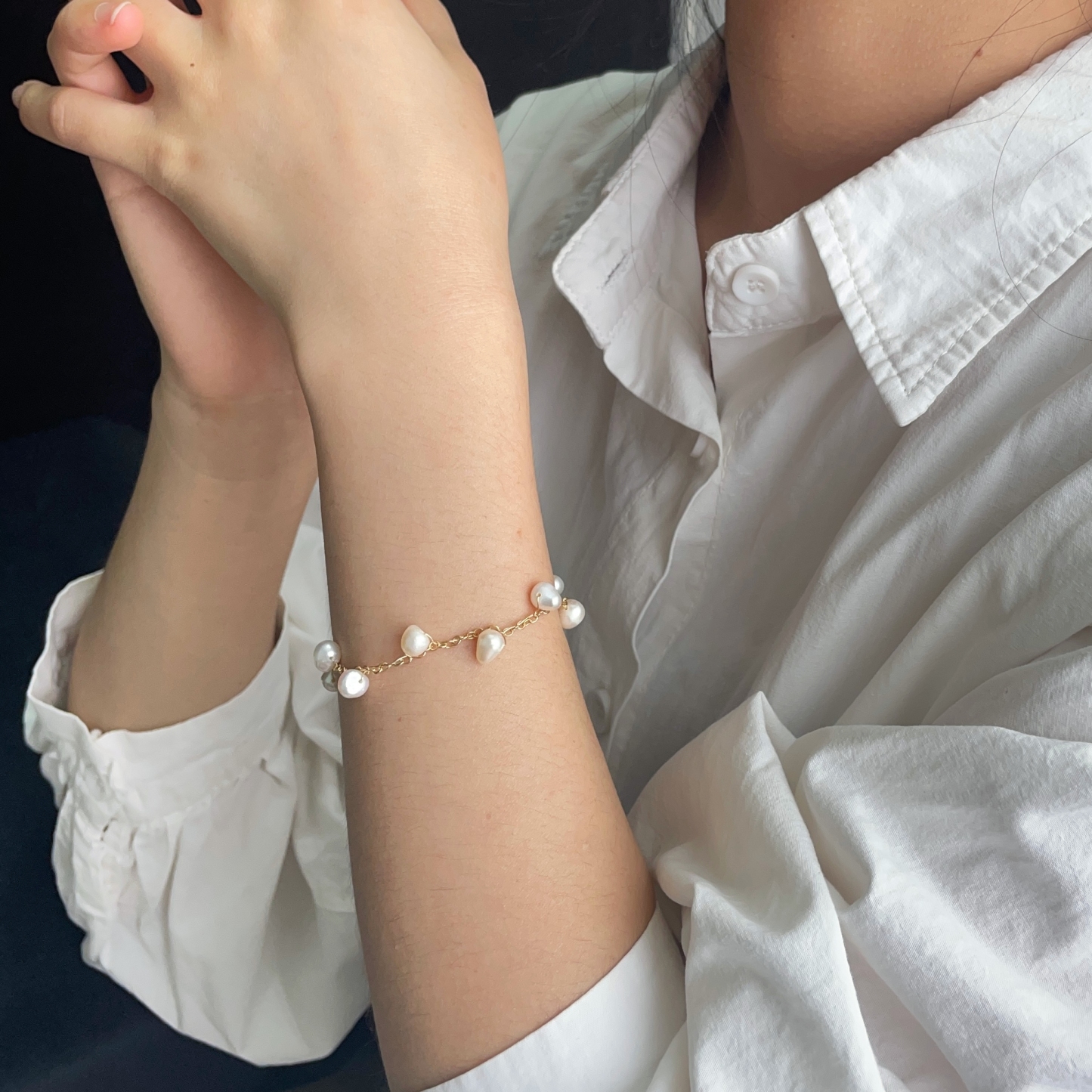 Freshwater Pearls Woven Bracelet