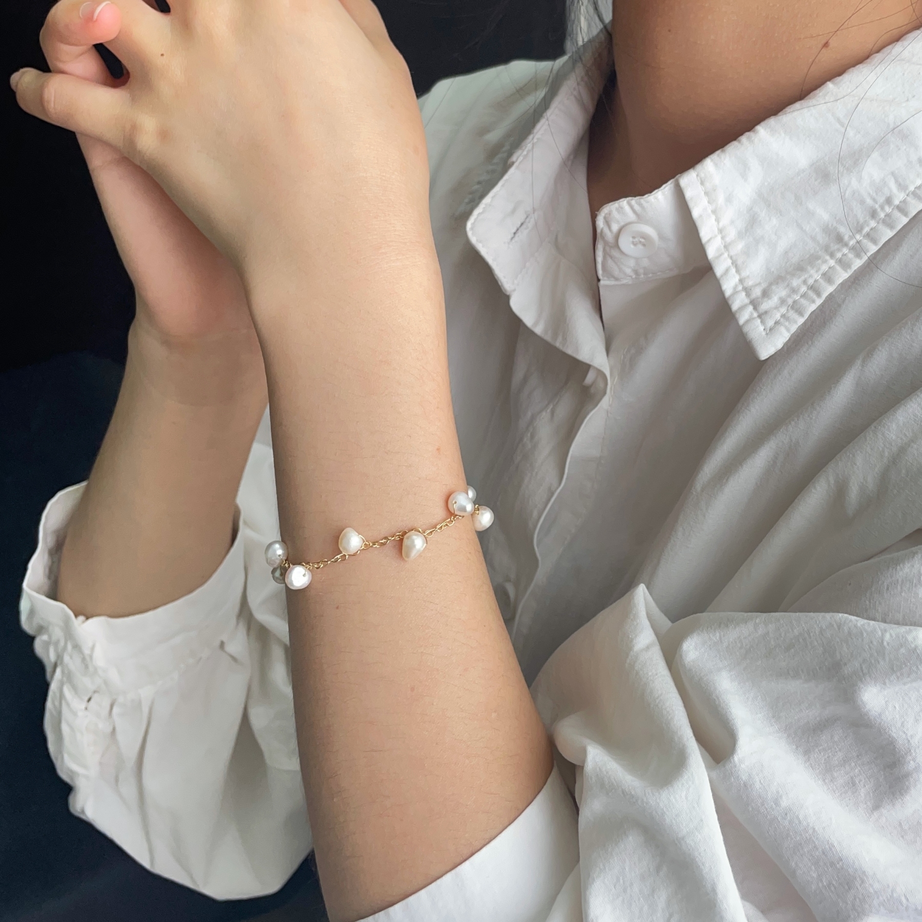 Freshwater Pearls Woven Bracelet