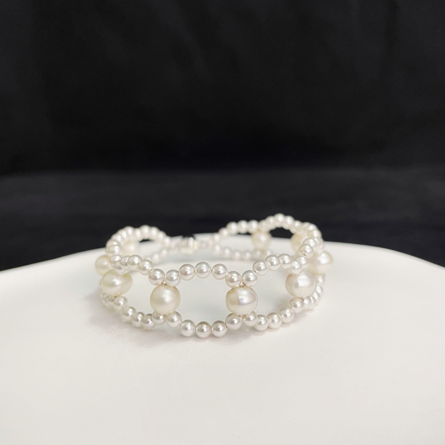 Elegant Woven Pearls Bracelet
