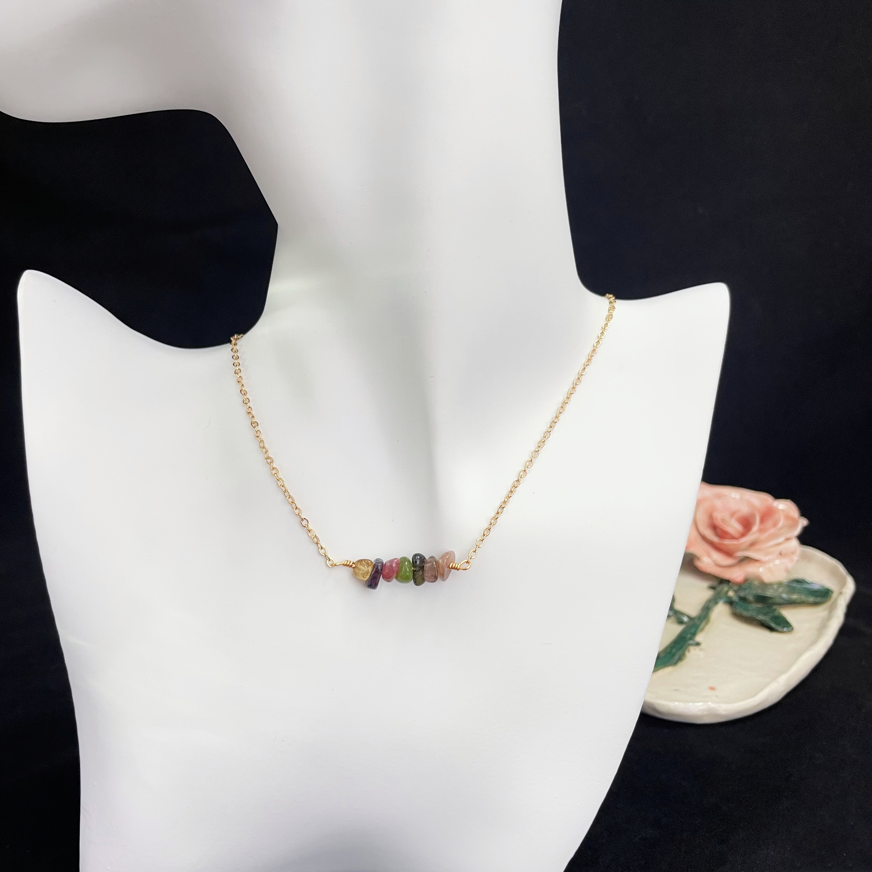 Minimalist Gemstones Necklace