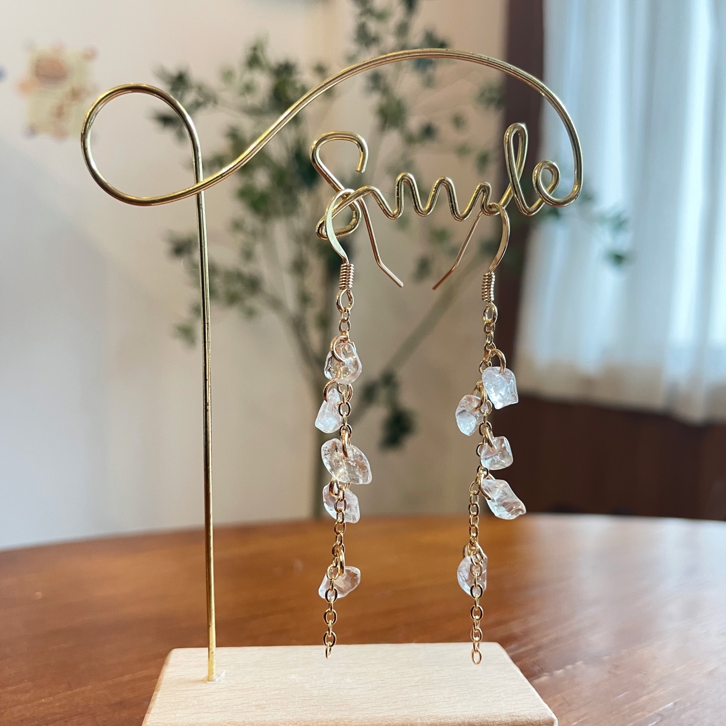 Clear Quartz Lily of the Valley Drop Earrings