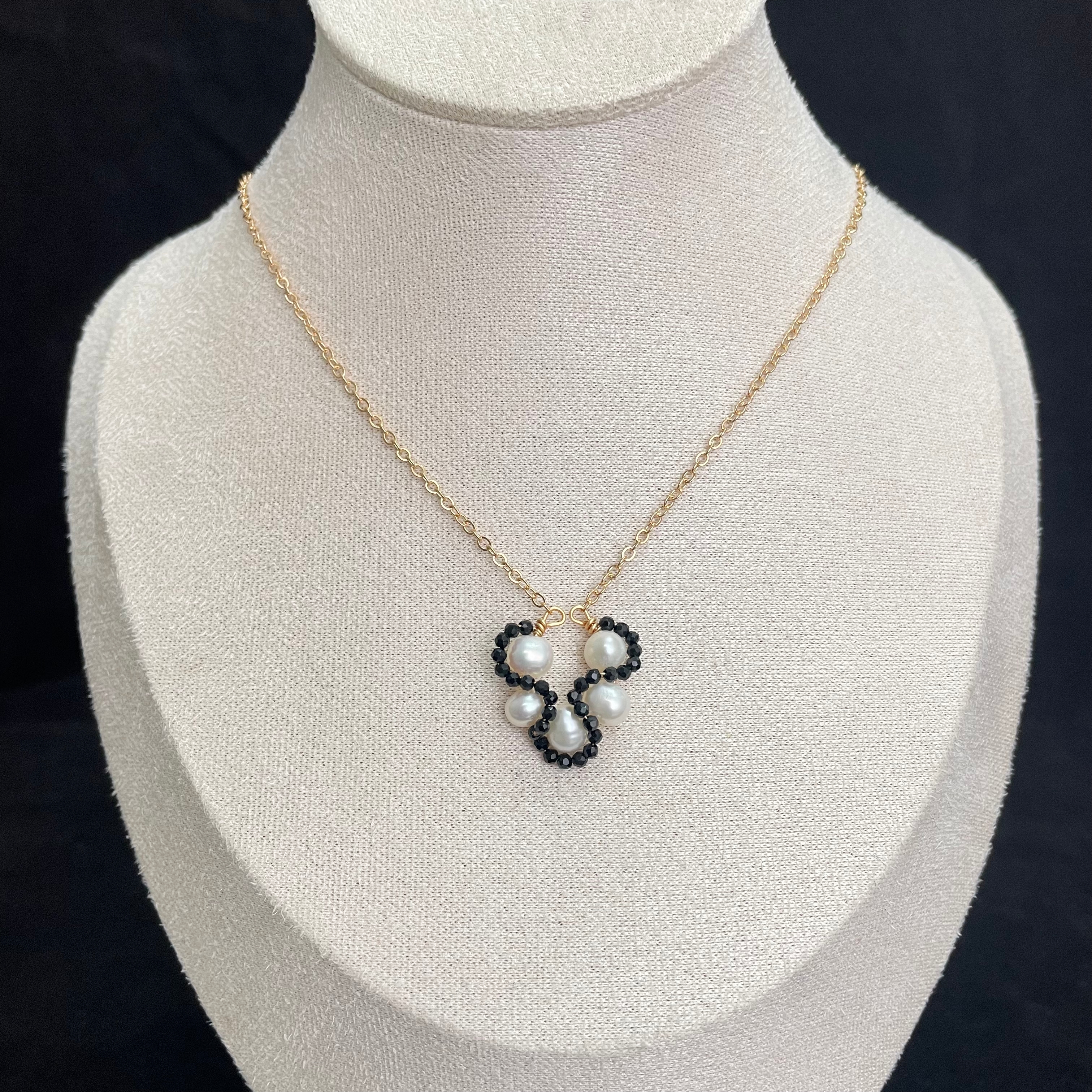 Unique Flower Pendant Necklace Midnight Bloom