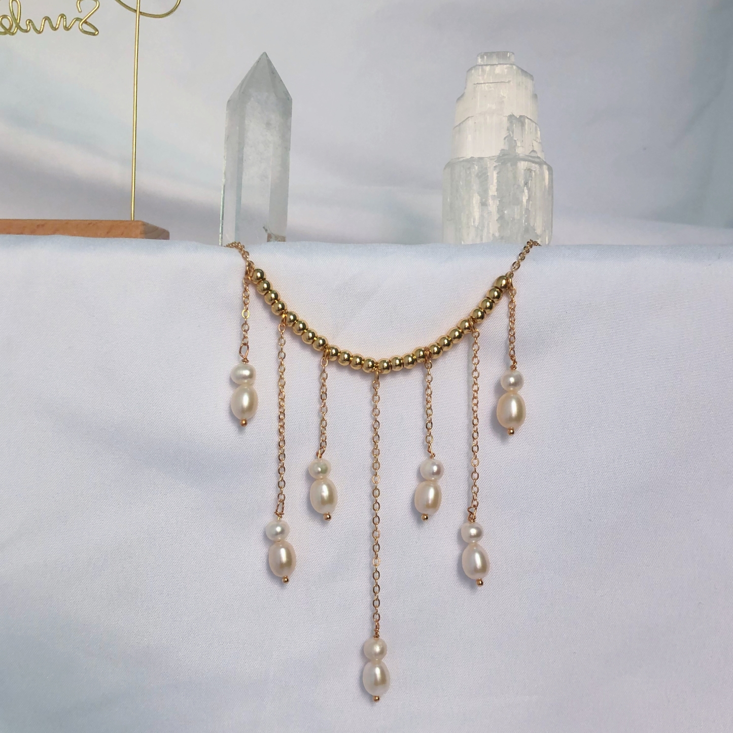 Pearl Drop Fringe Necklace