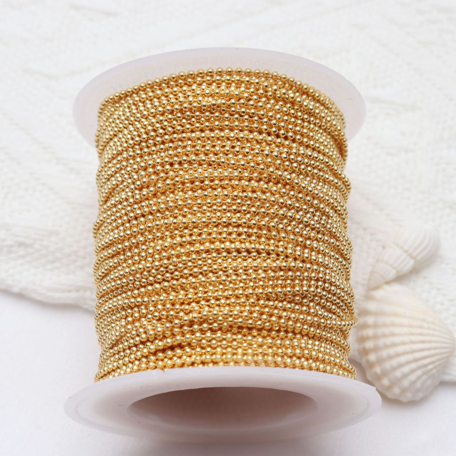 Gold Plated Beads Chain 2m（78.74 inch）