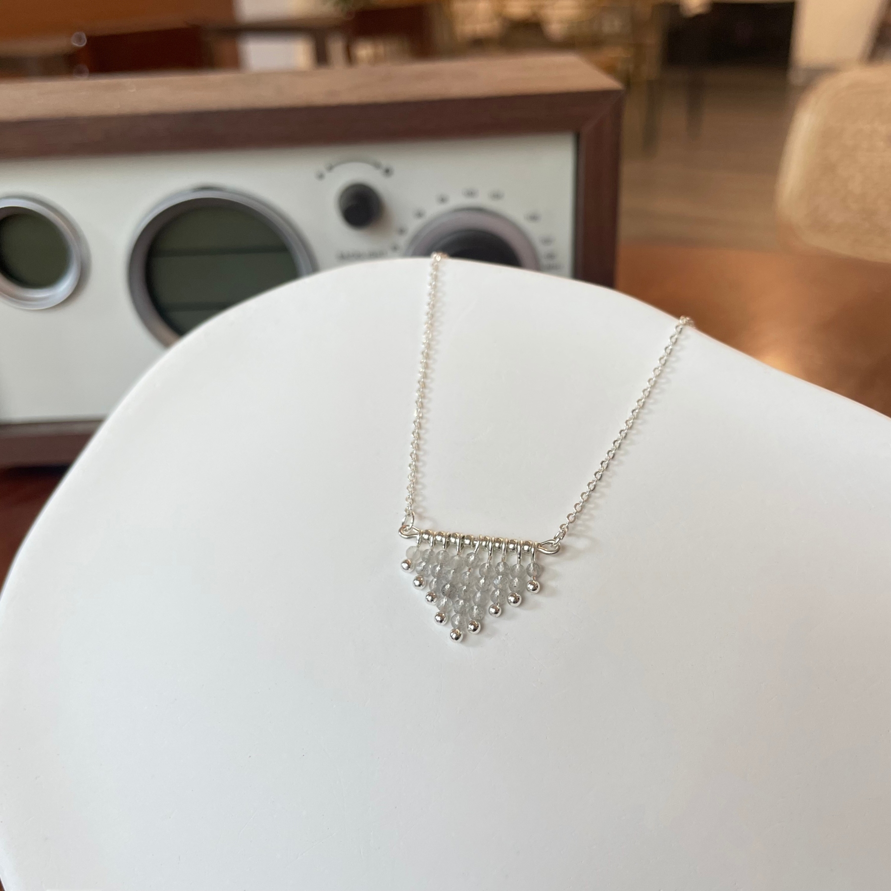 Labradorite Triangle Tassels Necklace