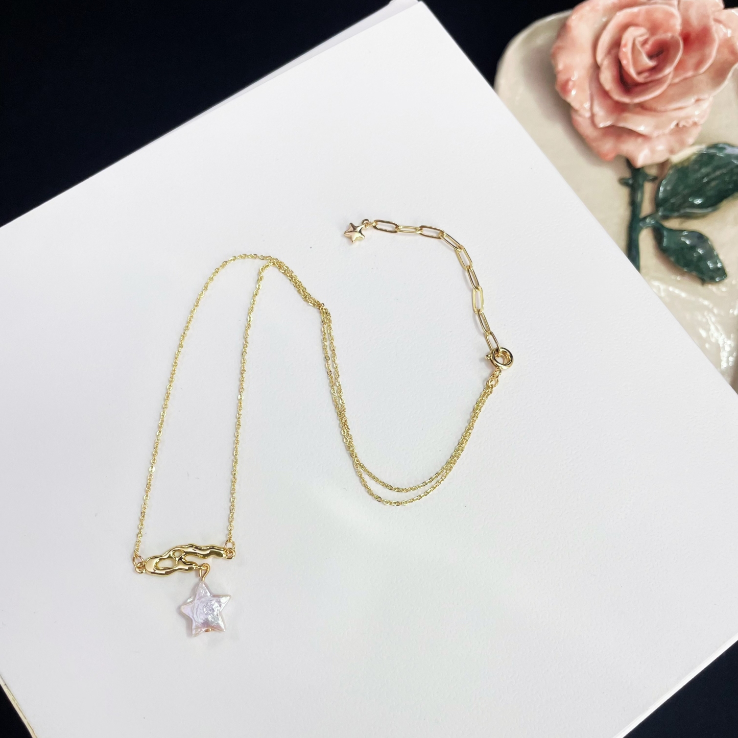 Magic Baroque Star Hanging on Branch Necklace