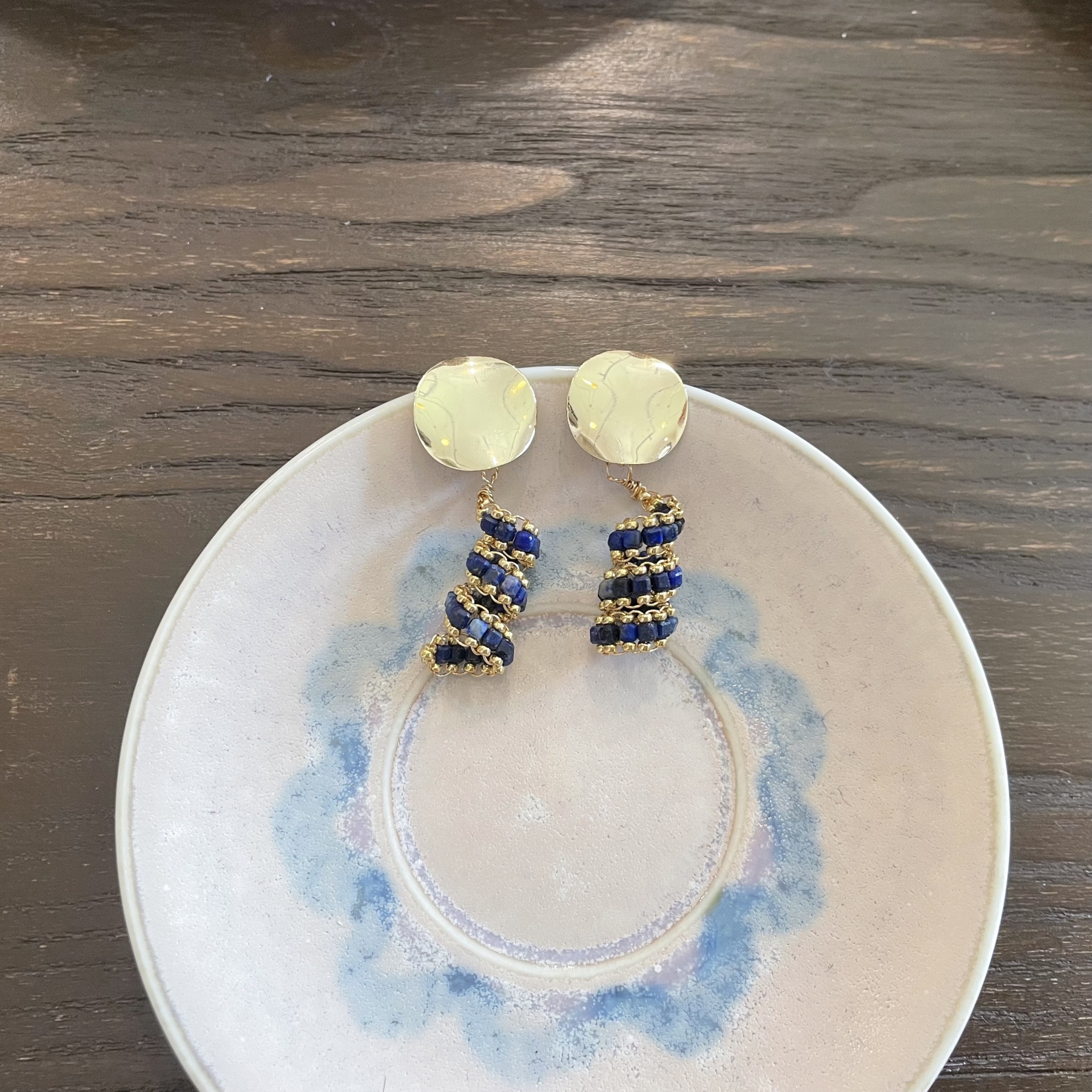 Lapis Lazuli Spiral Earrings The Dance of Stars