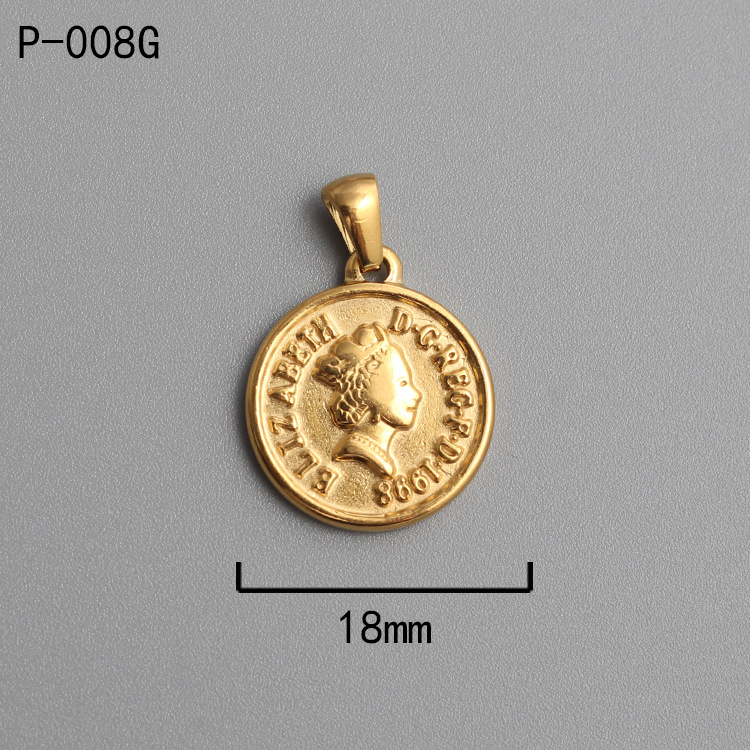 18k Gold Plated Titanium Steel Ancient Rome Coin Pendant