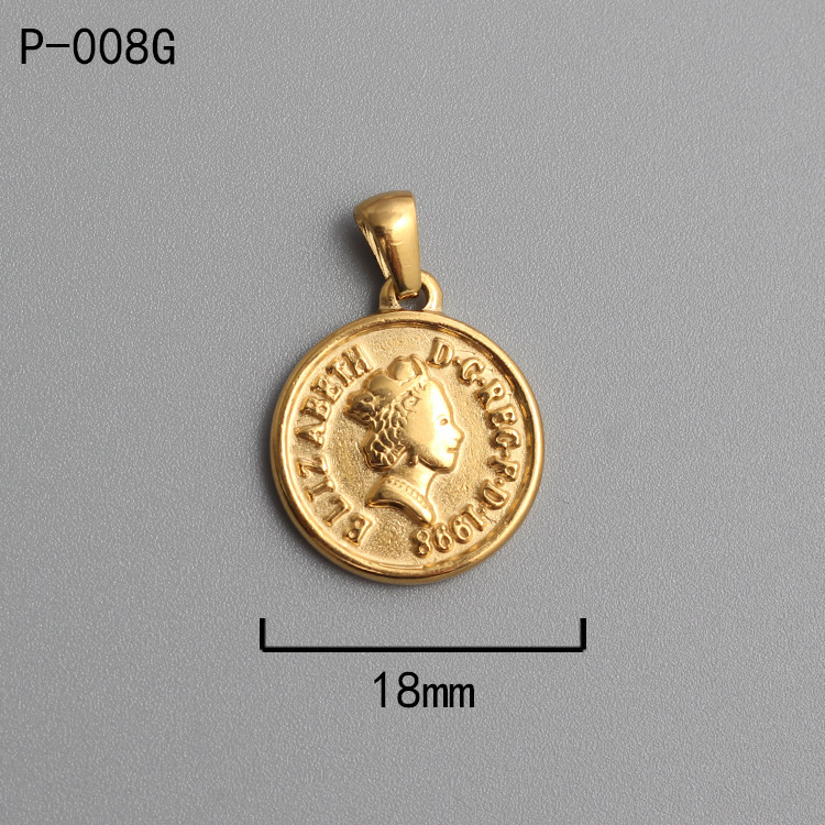 18k Gold Plated Titanium Steel Ancient Rome Coin Pendant