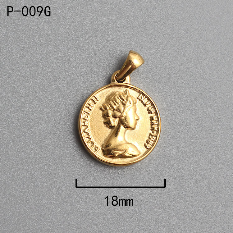 18k Gold Plated Titanium Steel Ancient Rome Coin Pendant