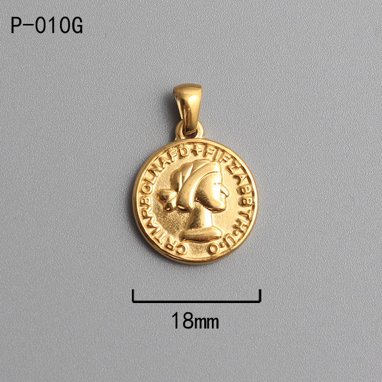 18k Gold Plated Titanium Steel Ancient Rome Coin Pendant