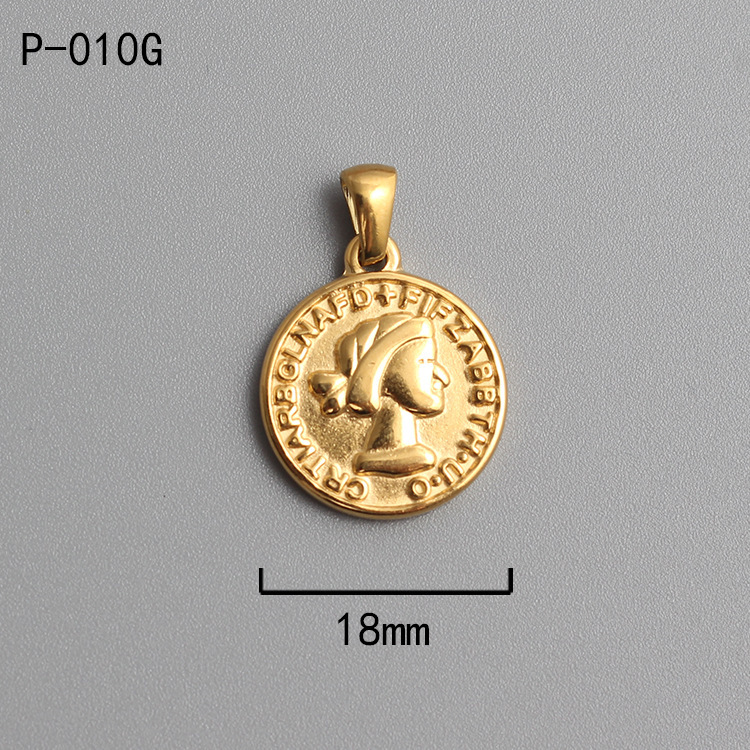 18k Gold Plated Titanium Steel Ancient Rome Coin Pendant