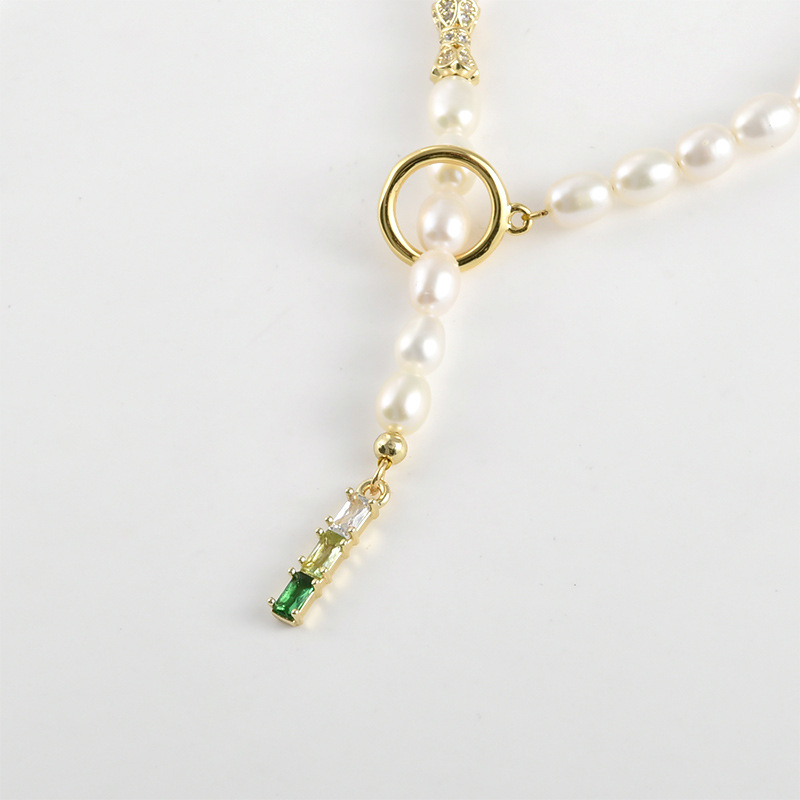 Gradient Cubic Zirconia Inlaid Gold Plated Bamboo Joint Strip Charms Jewelry Pendant Multiple Color