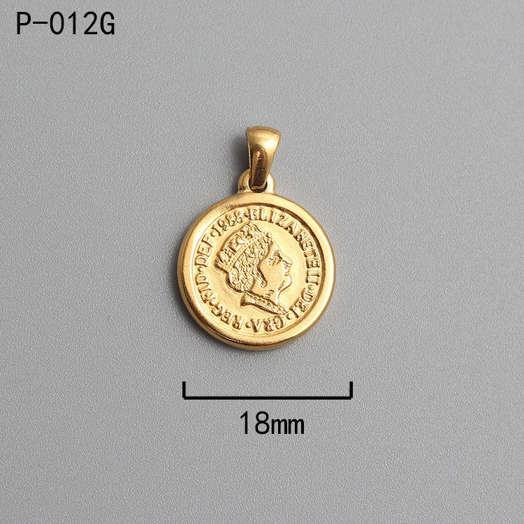 18k Gold Plated Titanium Steel Ancient Rome Coin Pendant