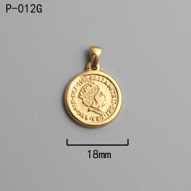 18k Gold Plated Titanium Steel Ancient Rome Coin Pendant