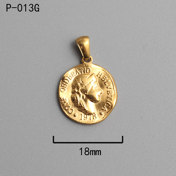 18k Gold Plated Titanium Steel Ancient Rome Coin Pendant