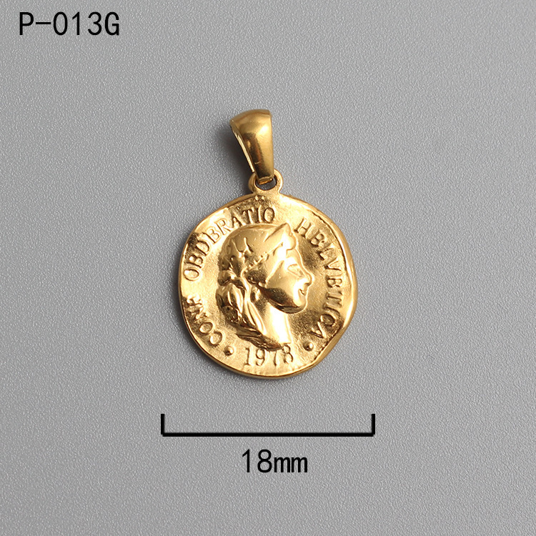 18k Gold Plated Titanium Steel Ancient Rome Coin Pendant