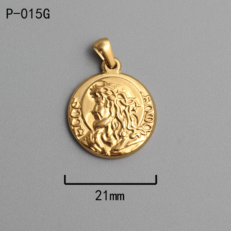 18k Gold Plated Titanium Steel Ancient Rome Coin Pendant