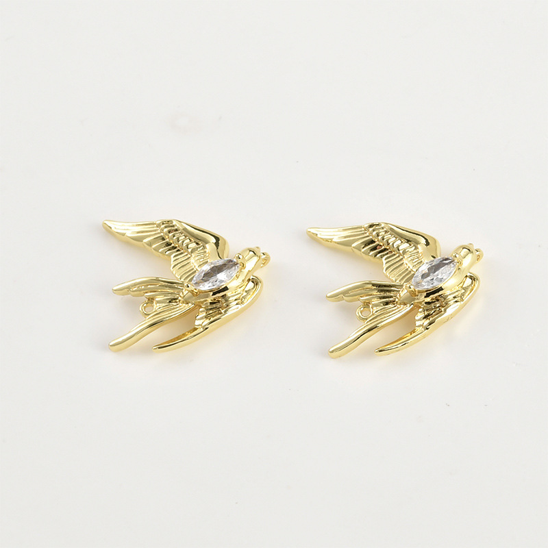 Gold Plated Swallow Charm Jewelry Pendant Jewelry Buckle