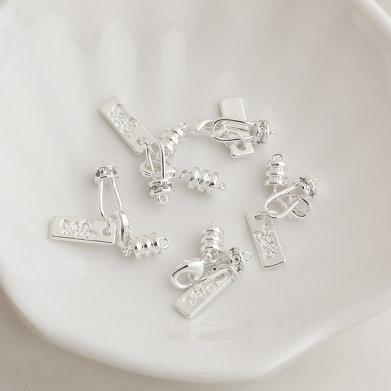 Zircon Inlaid Lobster Clasp Set with Butterfly Charm