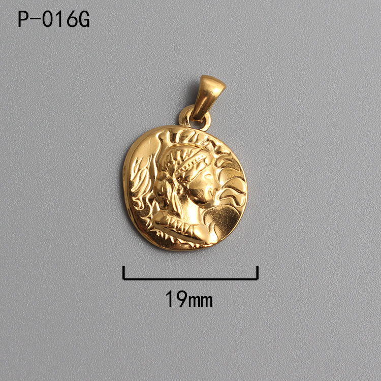18k Gold Plated Titanium Steel Ancient Rome Coin Pendant