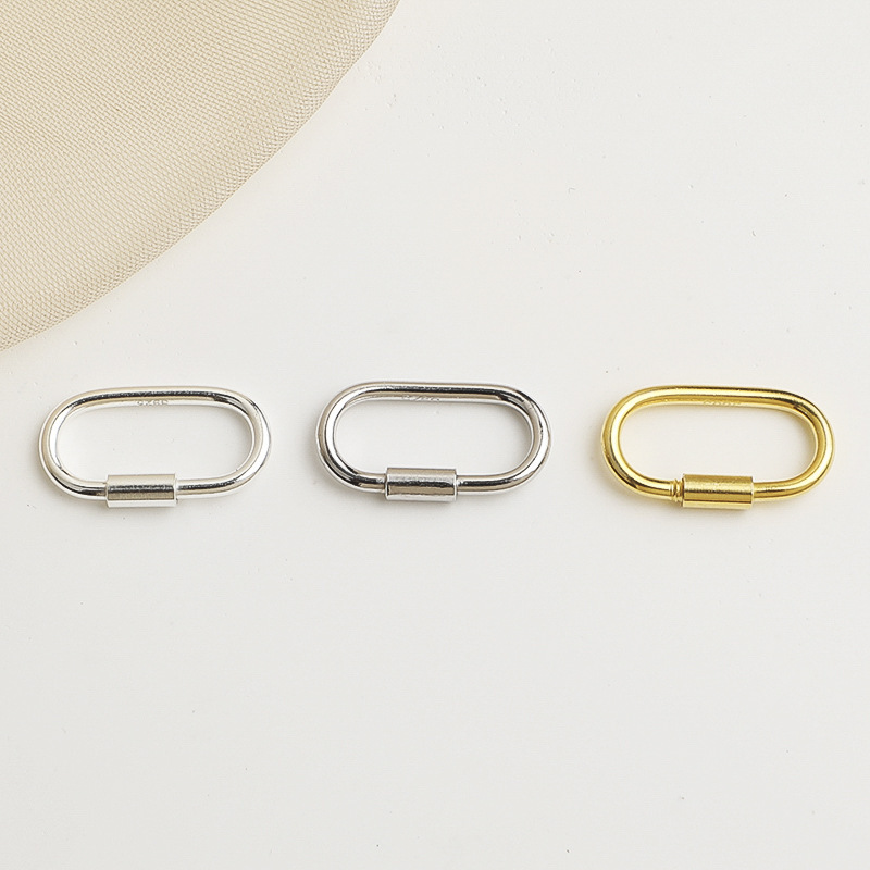 925 Sterling Silver Retractable Clasp Screw Clasp Multiple Color for Jewelry DIY