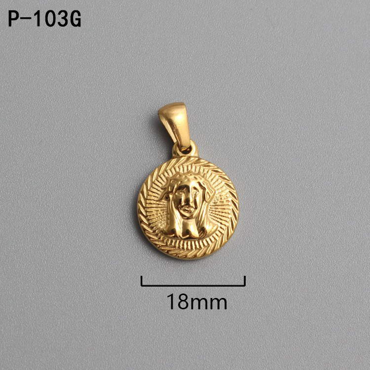 18k Gold Plated Titanium Steel Ancient Rome Coin Pendant