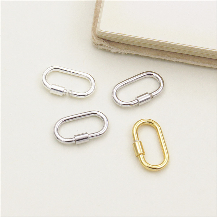 925 Sterling Silver Retractable Clasp Screw Clasp Multiple Color for Jewelry DIY