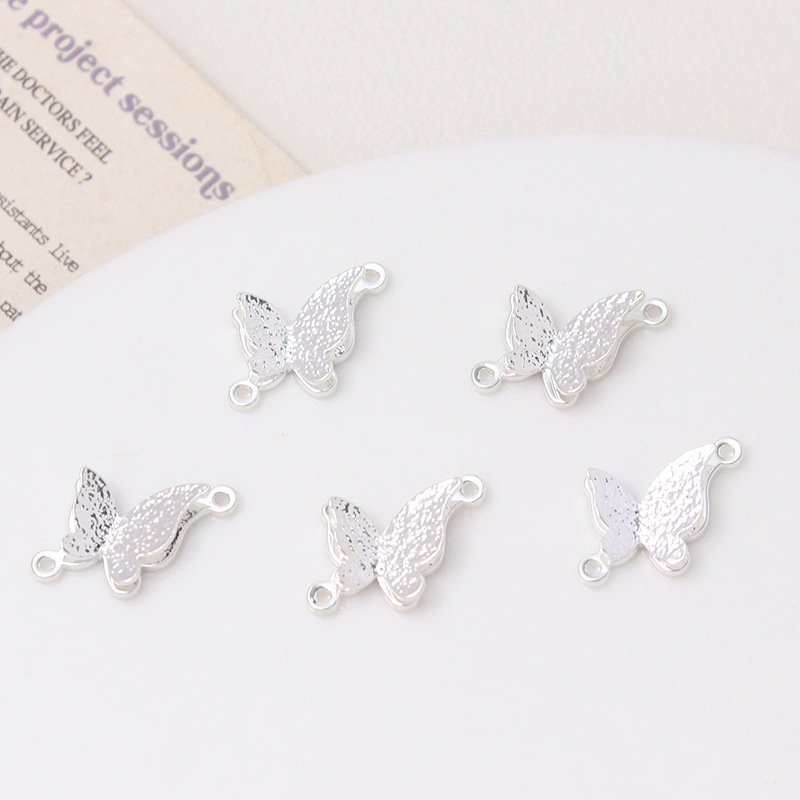 Double-deck Shining Butterfly Pendant Accessory for Jewelry Making 1 Piece