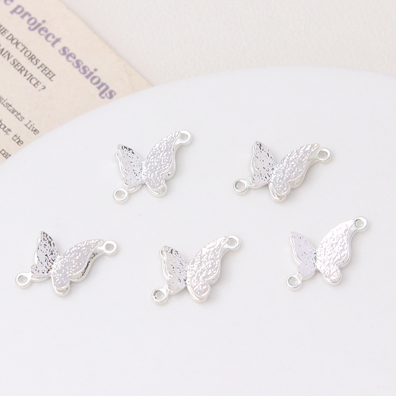 Double-deck Shining Butterfly Pendant Accessory for Jewelry Making 1 Piece