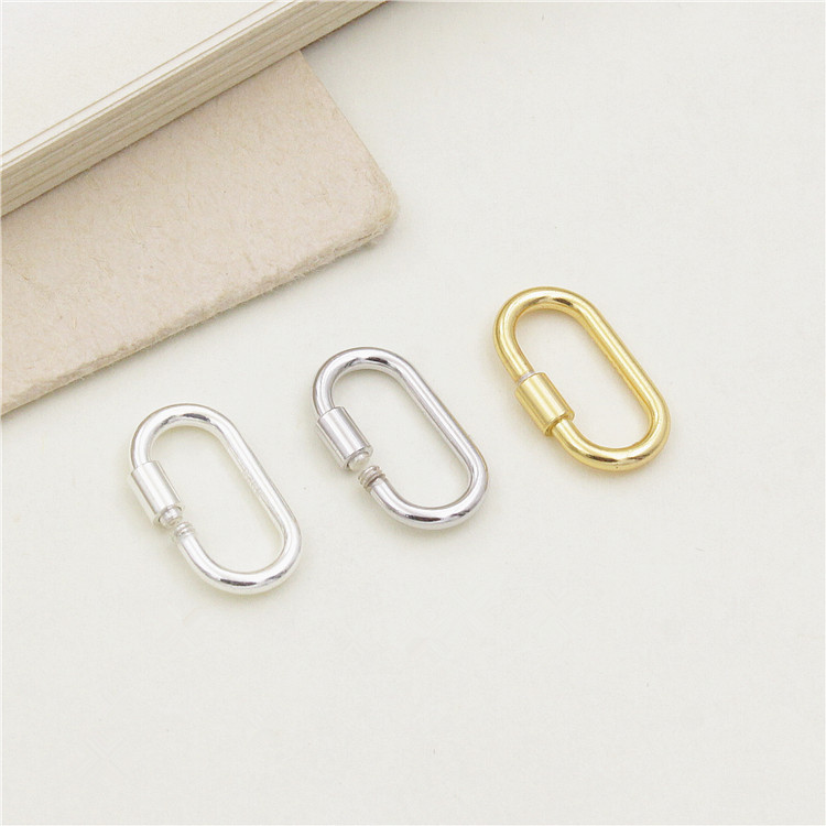 925 Sterling Silver Retractable Clasp Screw Clasp Multiple Color for Jewelry DIY