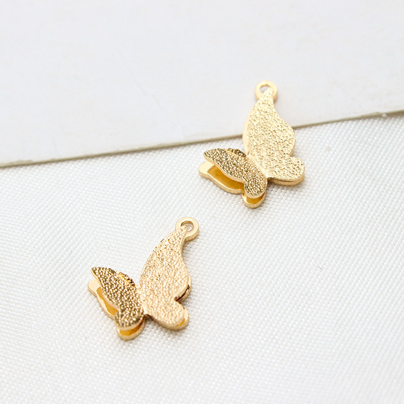 Double-deck Shining Butterfly Pendant Accessory for Jewelry Making 1 Piece