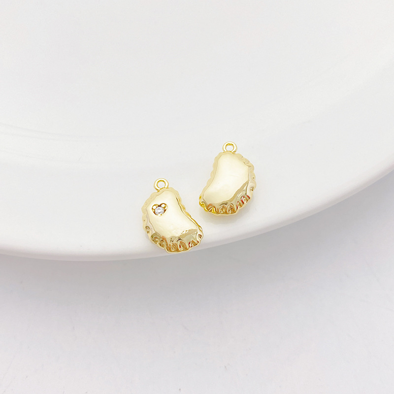 Cute 14k Gold Plated Pendant Cubic Zirconia Inlaid Jewelry Charms for DIY Multiple Style