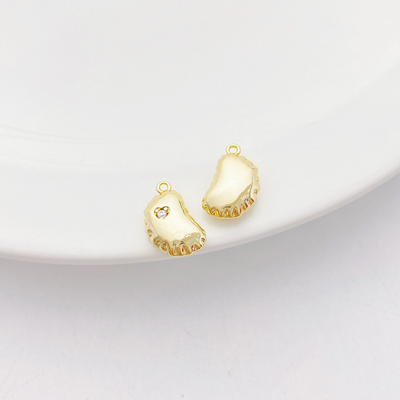 Cute 14k Gold Plated Pendant Cubic Zirconia Inlaid Jewelry Charms for DIY Multiple Style