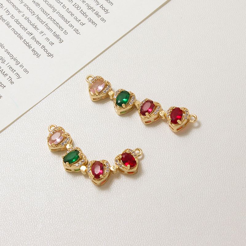 Rainbow Colored Zircon Geometric Arrangement Pendant-likayjewel