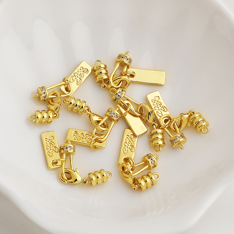 Zircon Inlaid Lobster Clasp Set with Butterfly Charm