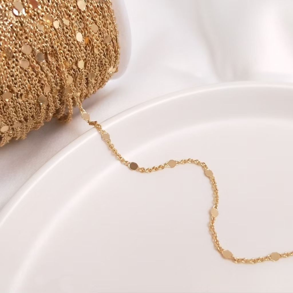 Gold Plated 1.5mm Curb Satellite Chain with Star Flower Heart Flat she