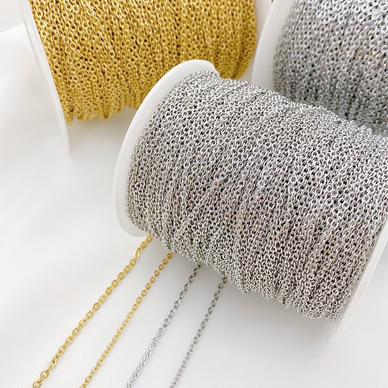 Titanium Steel O Shaped Chain 1m for Jewelry DIY