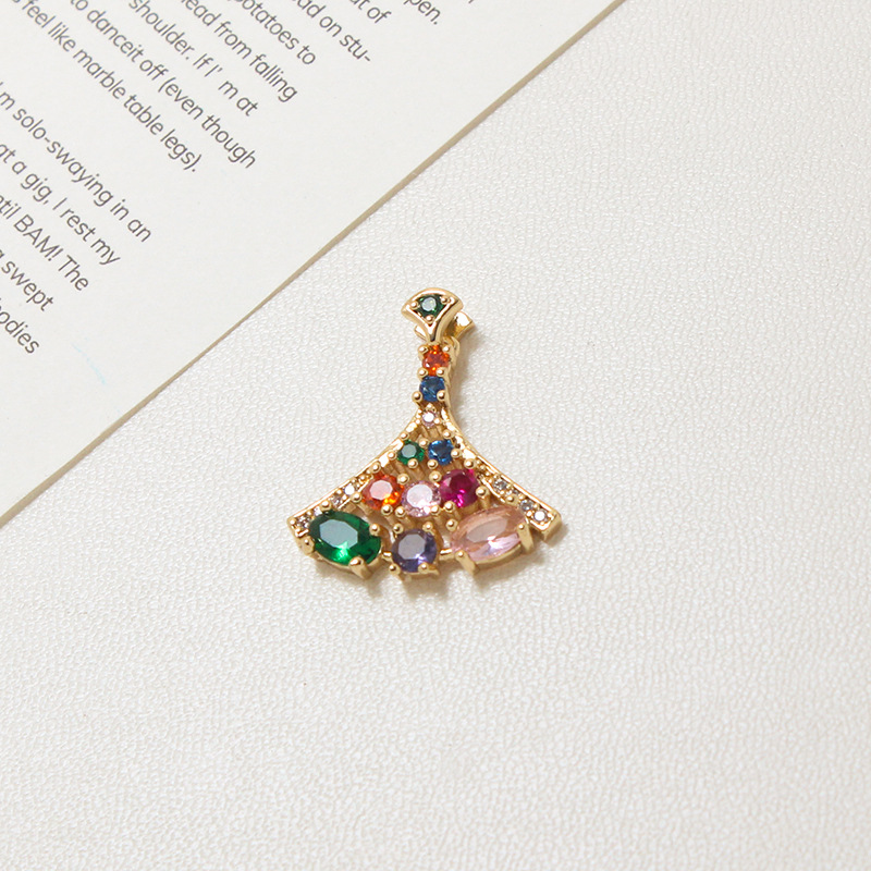 Rainbow Colored Zircon Geometric Arrangement Pendant-likayjewel
